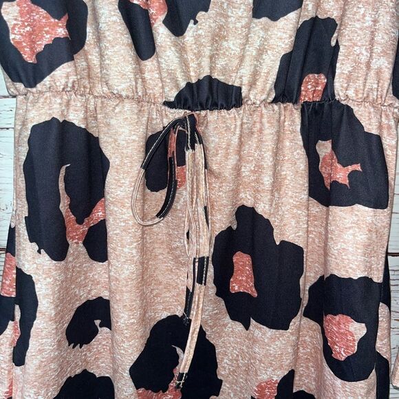 Stylish Leopard Print Dress - Pink and Black - Picture 4 of 5